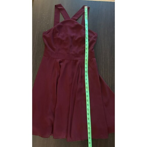Lulus Burgundy Forevermore Sleeveless Skater Dress Size S - Picture 4 of 8